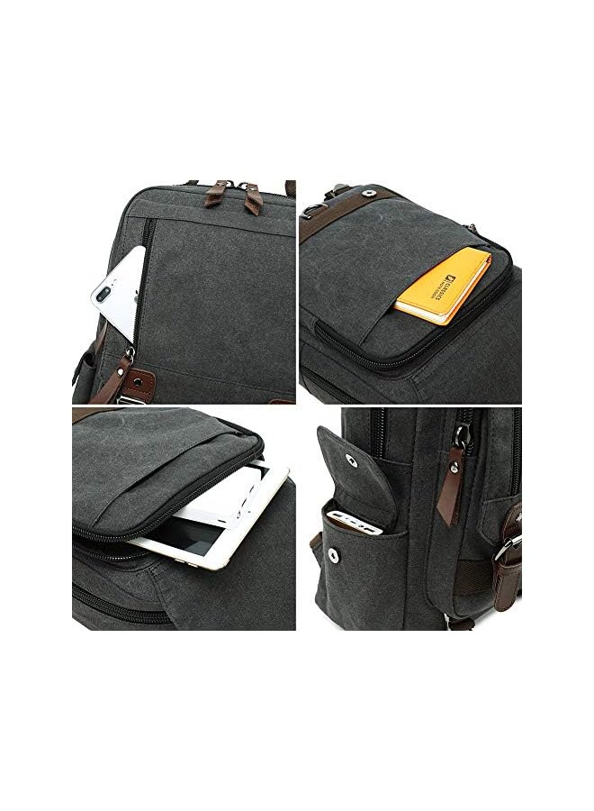 PROMASS Vintage Canvas Cross Body Messenger Backpack Rucksack For Men & Boys Casual Book Bag Sports Daypack - Image 5