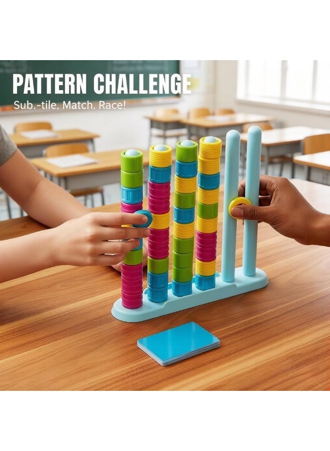 Color Match Challenge Game,Family Board Game - Quick Thinking Stacking Challenge, Travel-Friendly Color Line and Game Tower Stack Party Game - Image 5