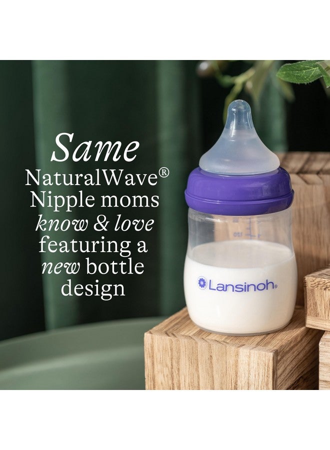 Lansinoh Anti-Colic Baby Bottle for Breastfeeding Babies, 5 Ounces, 1 Count, Includes 1 Slow Flow Nipple, Size S and Stackable Lid - Image 2
