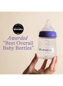 Lansinoh Lansinoh Anti-Colic Baby Bottle for Breastfeeding Babies, 5 Ounces, 1 Count, Includes 1 Slow Flow Nipple, Size S and Stackable Lid  - Image 5