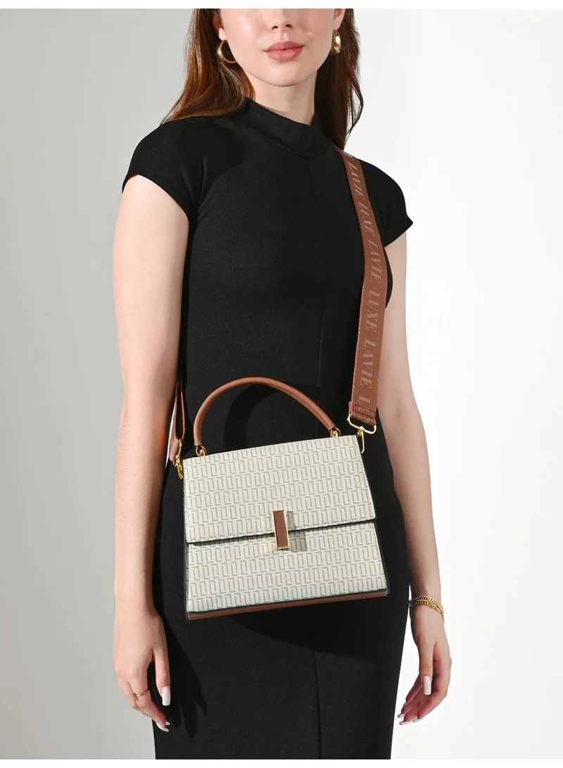 Lavie Luxe Women's Mono Ipsy25 Satchel bag (Offwhite)
