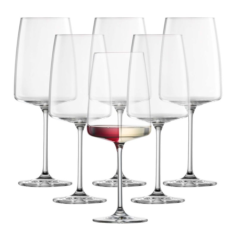 ZWIESEL GLAS Sensa Bordeaux Red Wine Glass Set of 6 Wine Glasses for Red and White Wine DishwasherSafe Tritan Crystal Glasses Made in Germany 22 Ounce