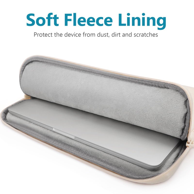 TECOOL Puffy Laptop Case 13.3 inch,13-13.3 inch Laptop Sleeve for MacBook Air 13 inch M5(2026) M4 M3 M2 M1,Macbook Neo 13 A18, Mac Pro 13/Mac Pro 14 M5 Waterproof Notebook Sleeve with Small Case,Beige - Image 4