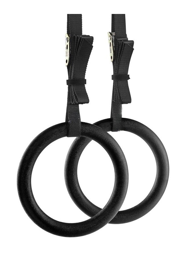 WALALLA Fitness Plastic Gymnastics Rings Pull Up Rings with Adjustable Straps Promotes Muscular Physique and Improves Performance in Cross Training, Gymnastics, and Strength Training - Image 4