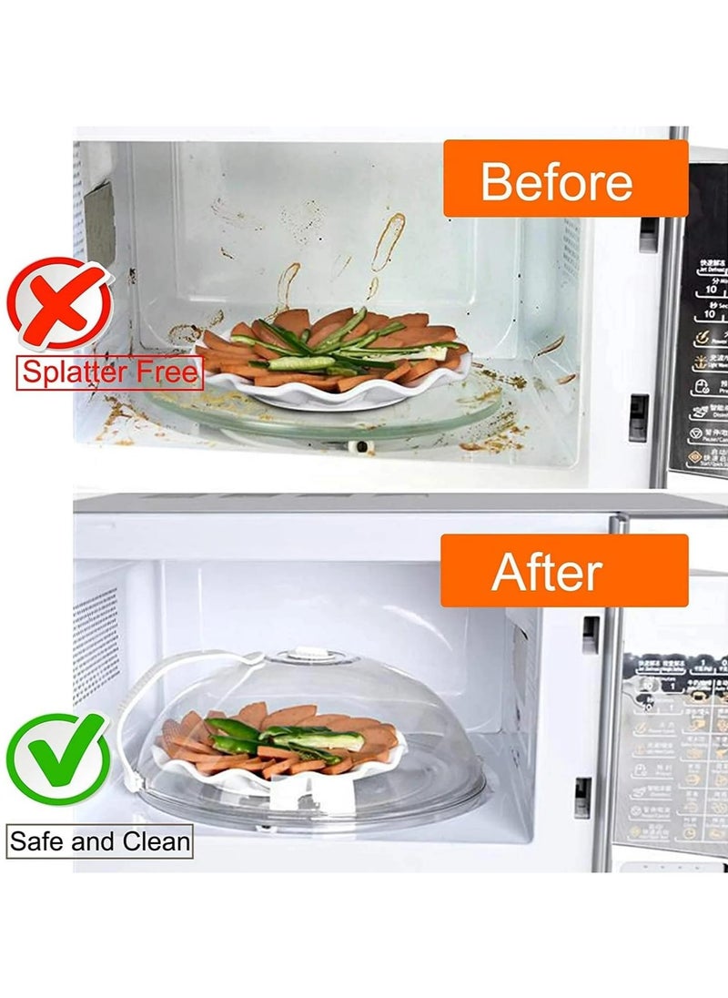 LIMITLESS - 1PC Microwave Plate Cover Anti-Splatter Microwave Food Covers with Handle and Steam Vent Holes, House Essentials for New Home Gifts, Food-Grade PP Material - Image 1
