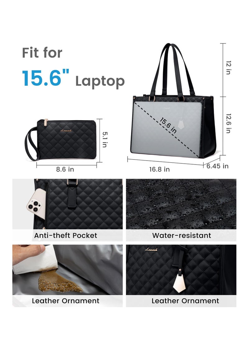 Baitique Premium Insulated Lunch Bag & Laptop Tote for Women – 15.6" Thermal Work Bag with Matching Wallet  - Image 2