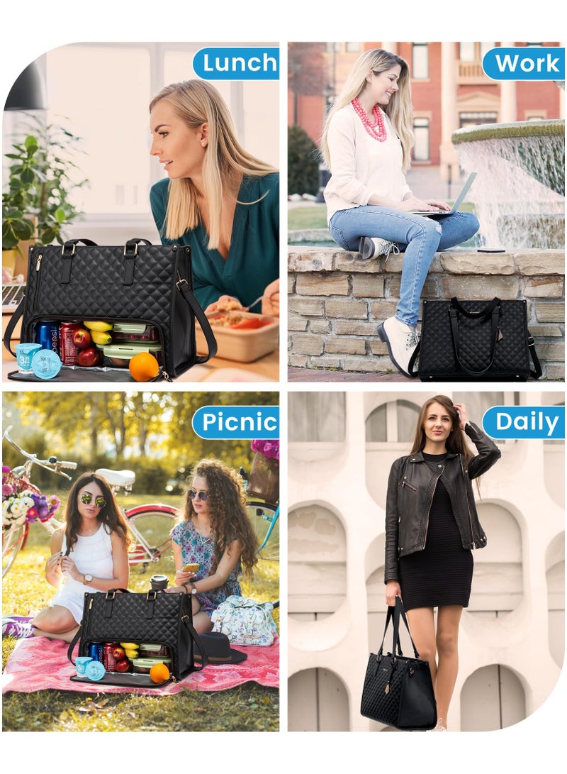 Baitique Premium Insulated Lunch Bag & Laptop Tote for Women – 15.6" Thermal Work Bag with Matching Wallet  - Image 5