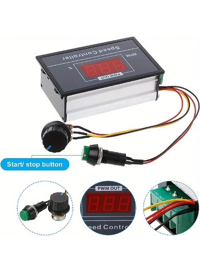 1 قطعة وحدة تحكم رقمية في سرعة محرك التيار المستمر 6-60 فولت 30 أمبير تعديل بلا تدرج باستخدام PWM مع عرض تمثيلي - Image 5