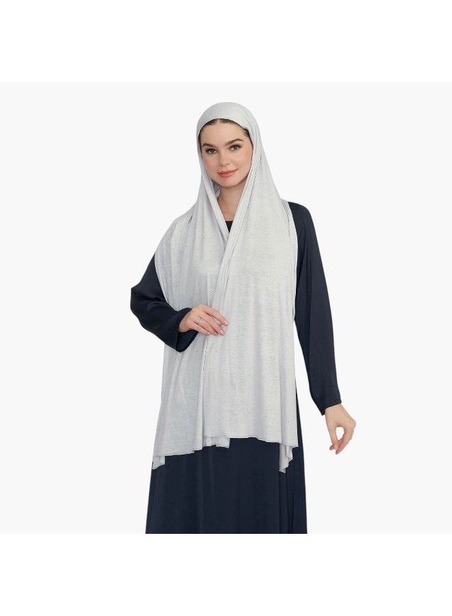 LIFESTYLE Solid Grey Hijab for Women - Image 2