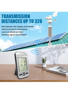 KASTWAVE Home Wireless Weather Stations, Multifunctional Wireless Weather Station with Measure Temperature, Humidity, Wind Speed/Wind Direction, Alarm Clock  - Image 2