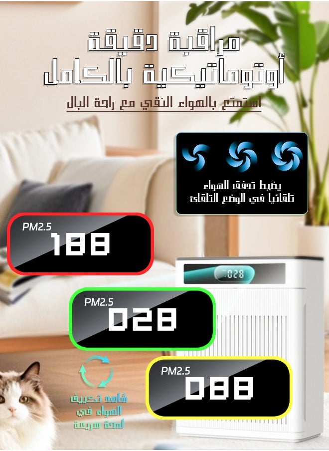 Litus - Air Purifiers for Home Large Room up to 100㎡ with PM 2.5 Display, Air Filter Cleaner for Allergies and Smoke Mold Dust Dander Odor Coverage, Oils diffusers, 100% Ozone Free - Image 1