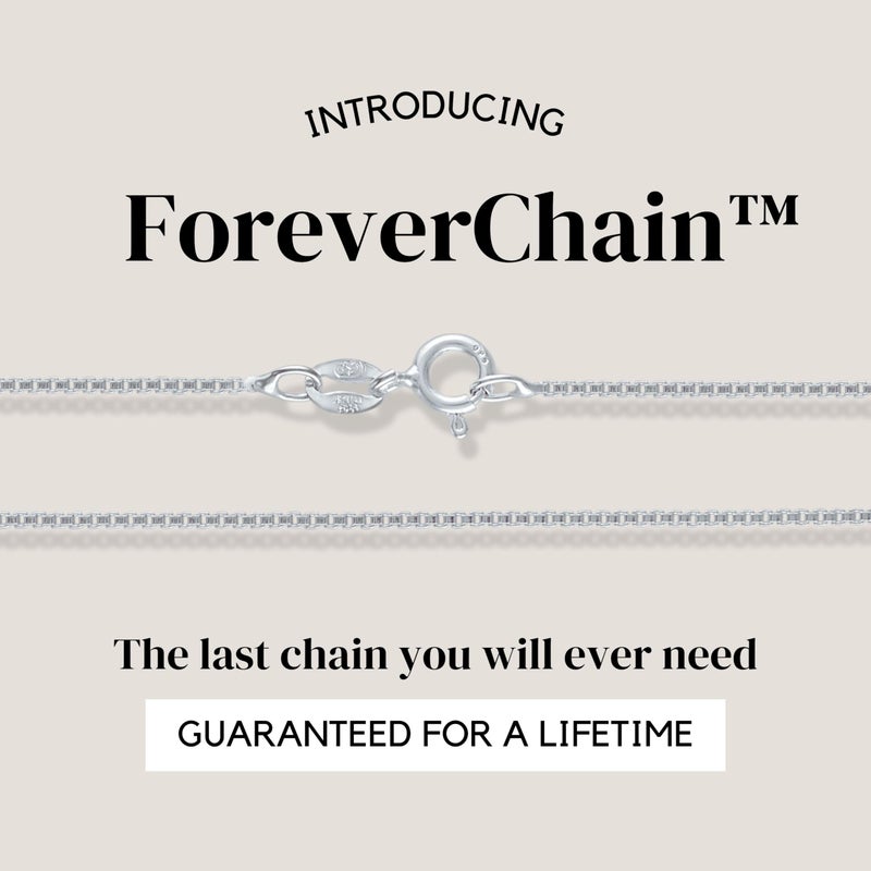 KISPER 925 Solid Sterling Silver 1mm Dainty Thin Box Chain Necklace for Women, Italian Made Tarnish Resistant Waterproof Hypoallergenic, 18 inches - Image 2