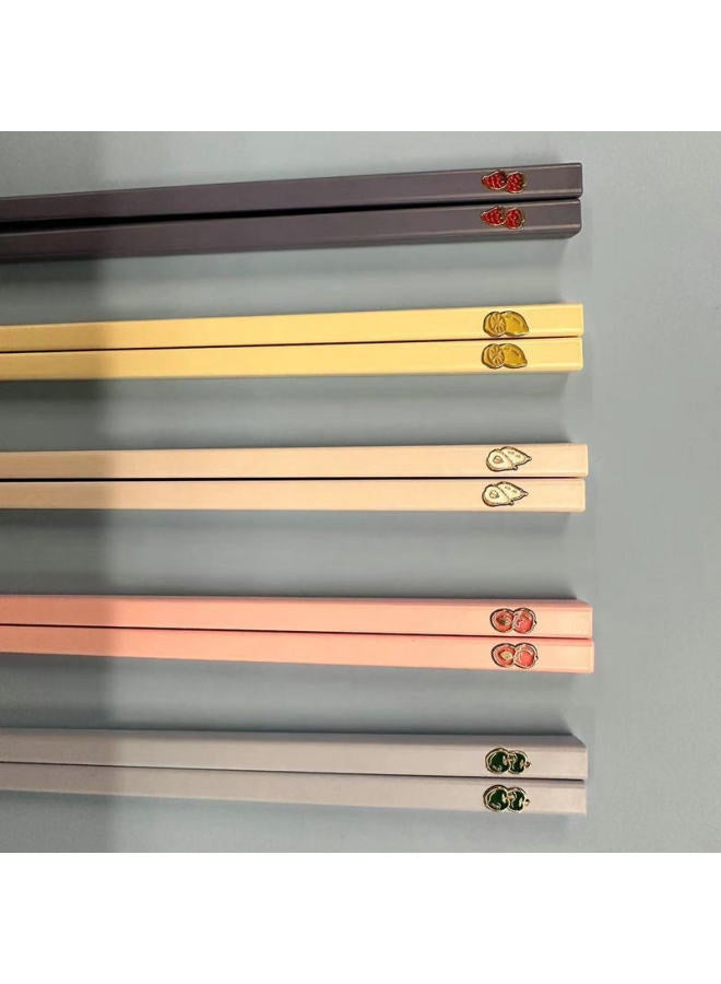 Supply Fruit Chopsticks Household Restaurant Hotel Mildew-proof Non-slip Easy To Clean One Person Chopsticks Tableware Wholesale-Color:A Touch Of Lemon-Specifications:Adult Chopsticks - Image 3
