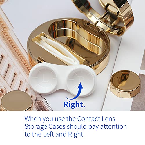 ofone Contact Lens Case, Shining Stars Contact Lenses Cases Travel Kit with Remover Tool Mirror Tweezers Portable Contact Lens Container for Women & Girl (Blue) - Image 4
