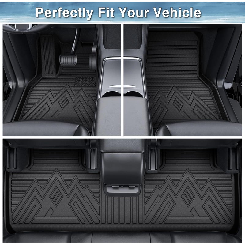 Mixsuper Custom Fit Front Floor Mats for 2014-2021 Ford Transit Connect with Vinyl Flooring and Floor Posts Only, All Weather Floor Liners Durable 1st Row Set Black - Image 3