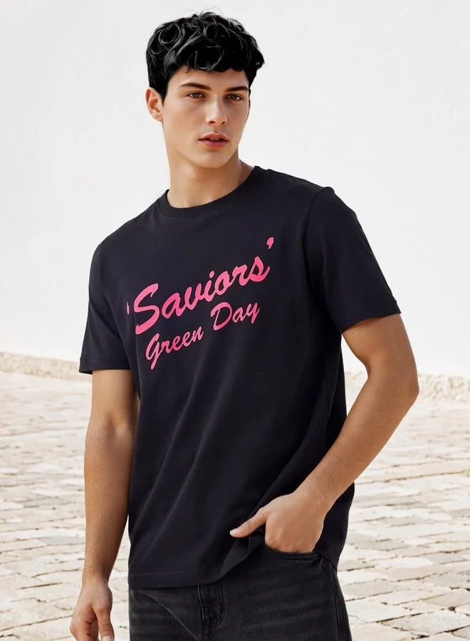 Splash FAV The Saviors Print Crew Neck T-shirt