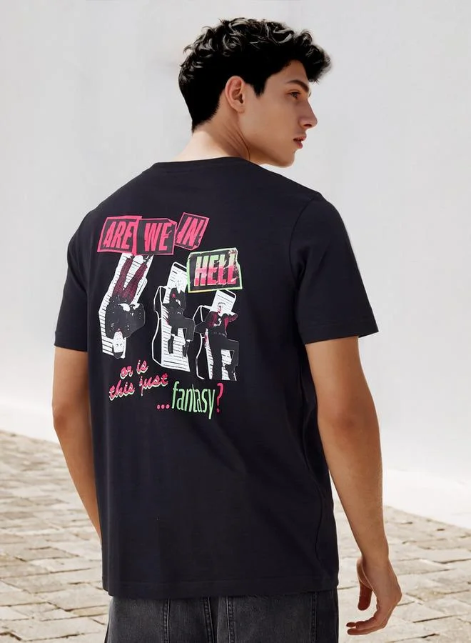 Splash FAV The Saviors Print Crew Neck T-shirt