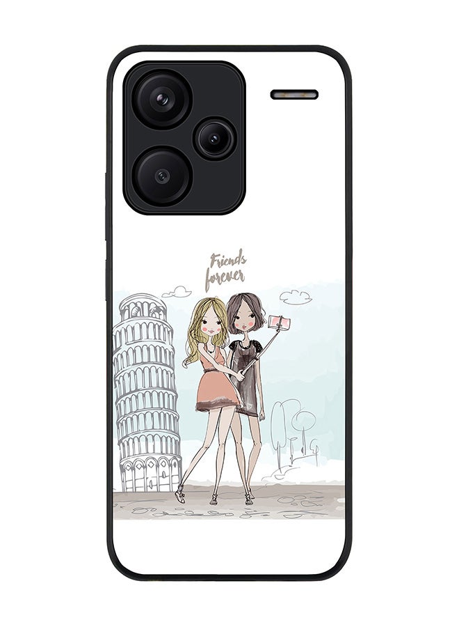 Stylizedd Rugged Black Edge Case for Xiaomi Redmi Note 13 Pro Plus, Slim fit Case Flexible Anti Drop TPU Gel Thin Cover -  Friends Forever - Image 1