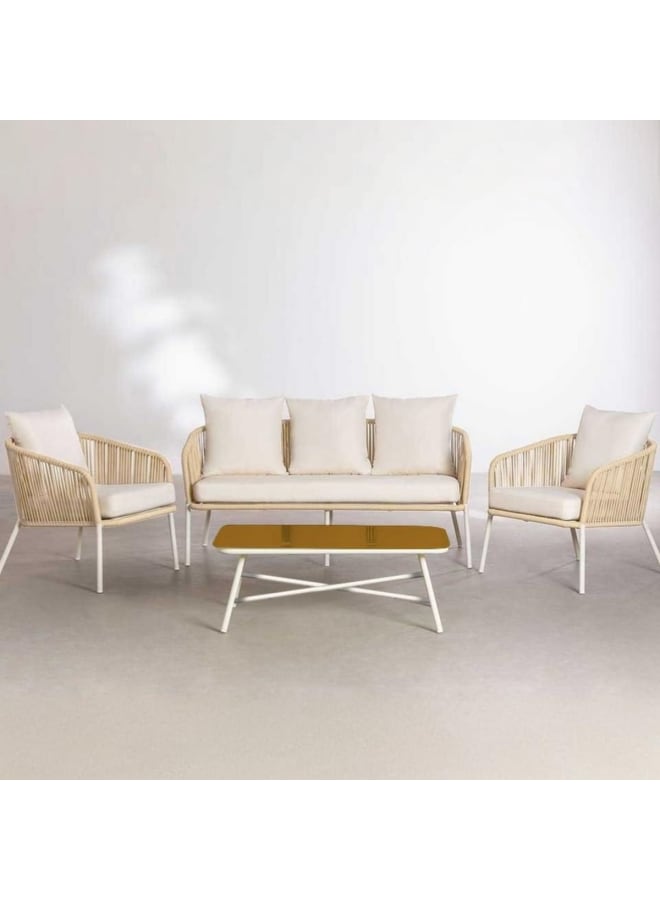 Sampa Rattan Outdoor Premium Set - 4 Pieces -Beige - Image 1