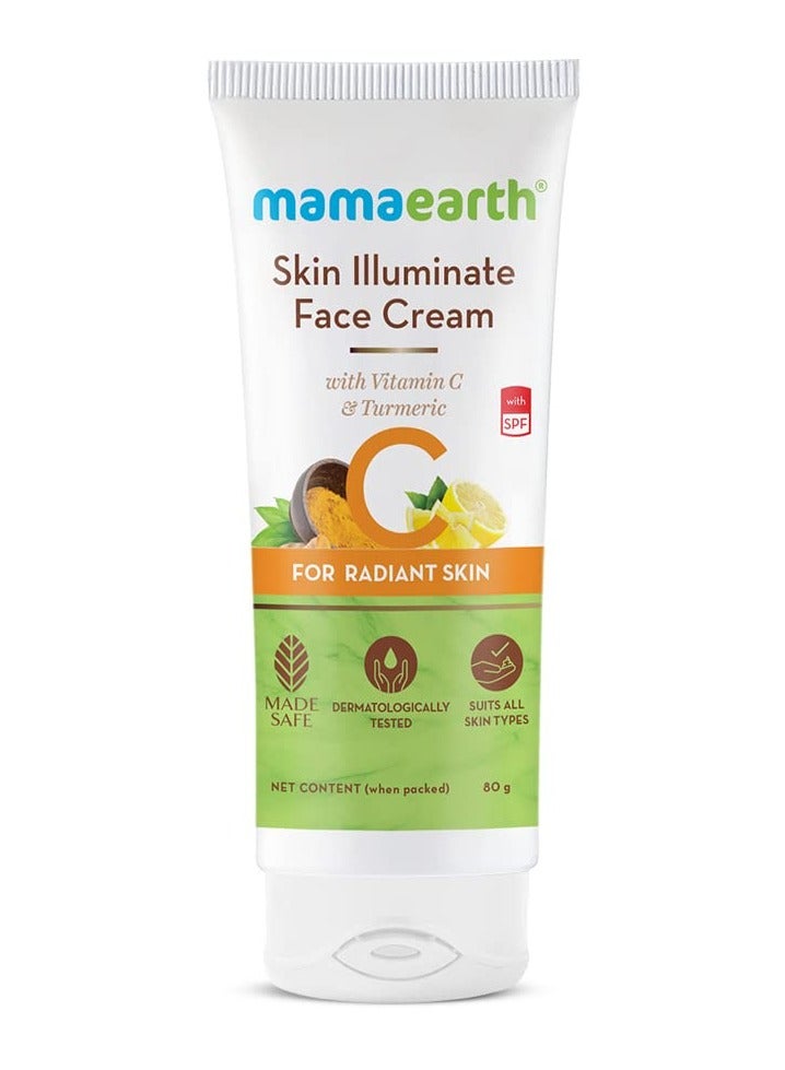 Mama Earth Skin Illuminate Face Cream, For Skin Brightening, With Vitamin C And Turmeric For Radiant Skin 80 G - Image 1