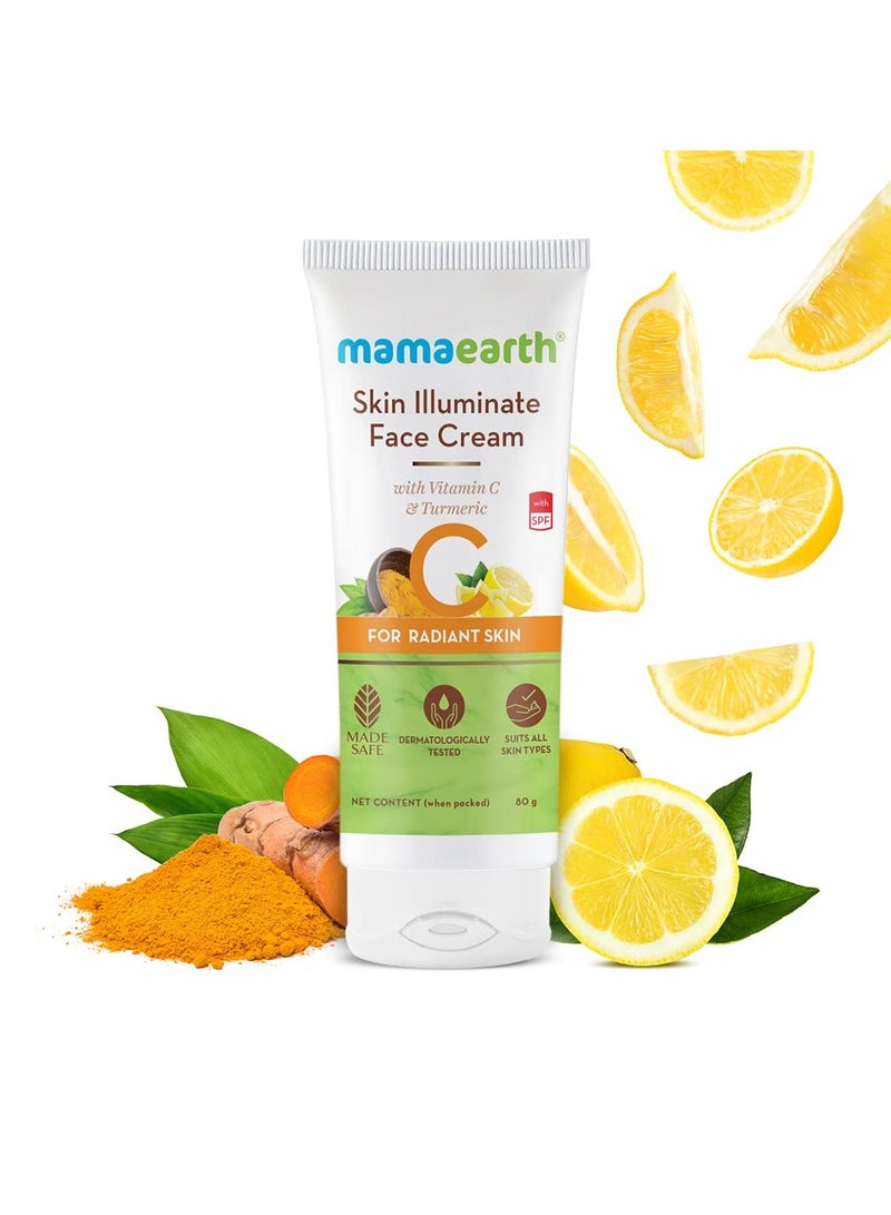 Mama Earth Skin Illuminate Face Cream, For Skin Brightening, With Vitamin C And Turmeric For Radiant Skin 80 G - Image 2