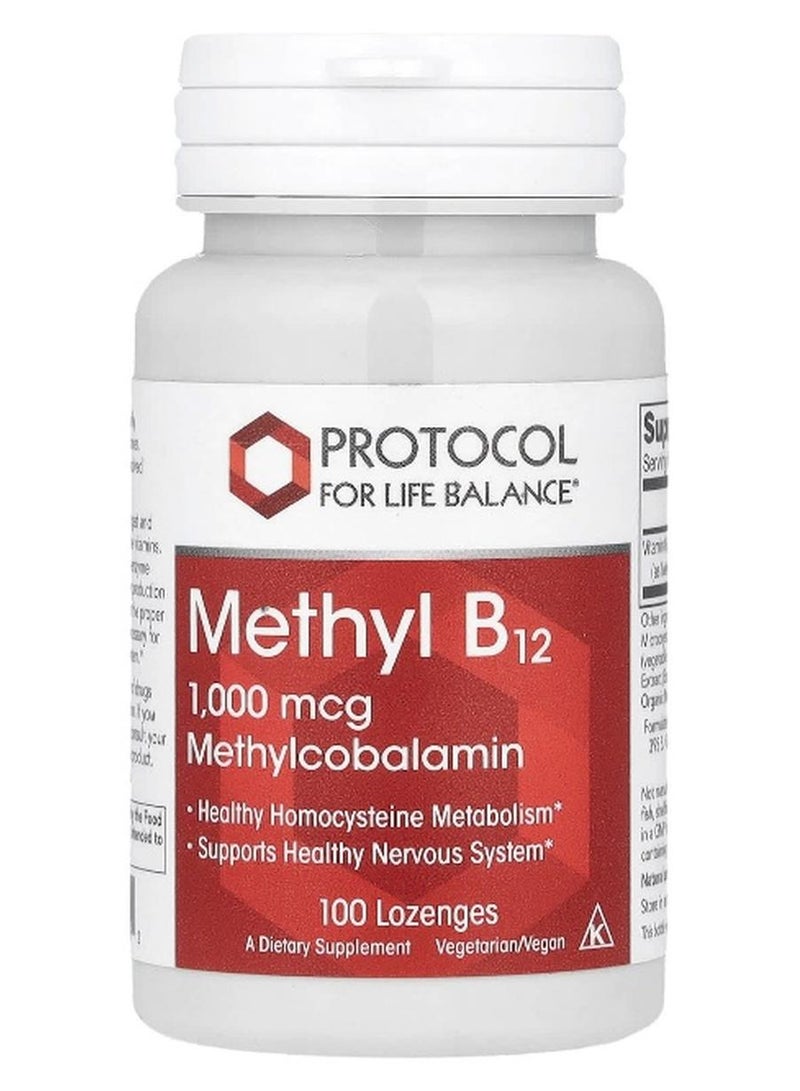 Protocol for Life Balance, Methyl B12, 1,000 mcg, 100 Lozenges (Packaging may vary) - Image 1