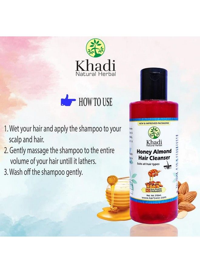 Khadi Natural Herbal Honey & Almond Shampoo 1680Ml Black - Image 4