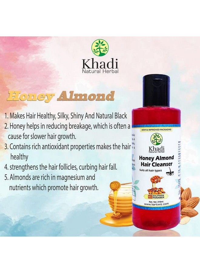 Khadi Natural Herbal Honey & Almond Shampoo 1680Ml Black - Image 5