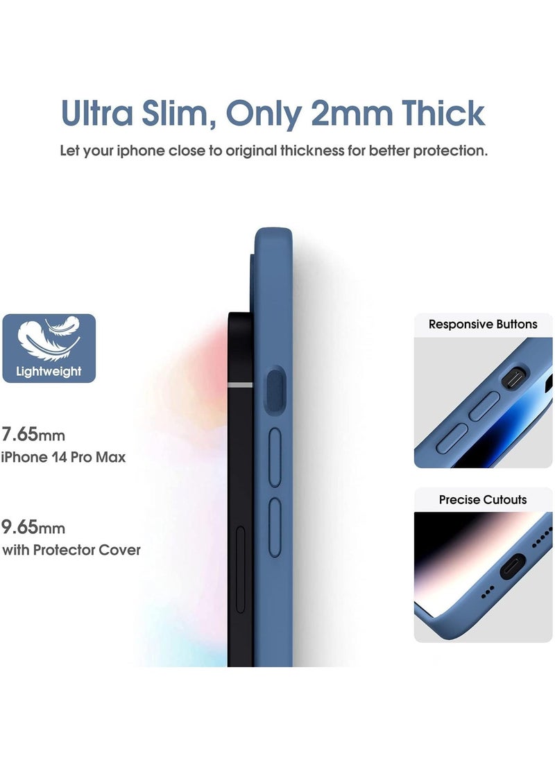 Raxoom Sleek Blue TPU Case for iPhone 14 Pro Max – Flexible Silicone Cover with Matte Finish - Image 4