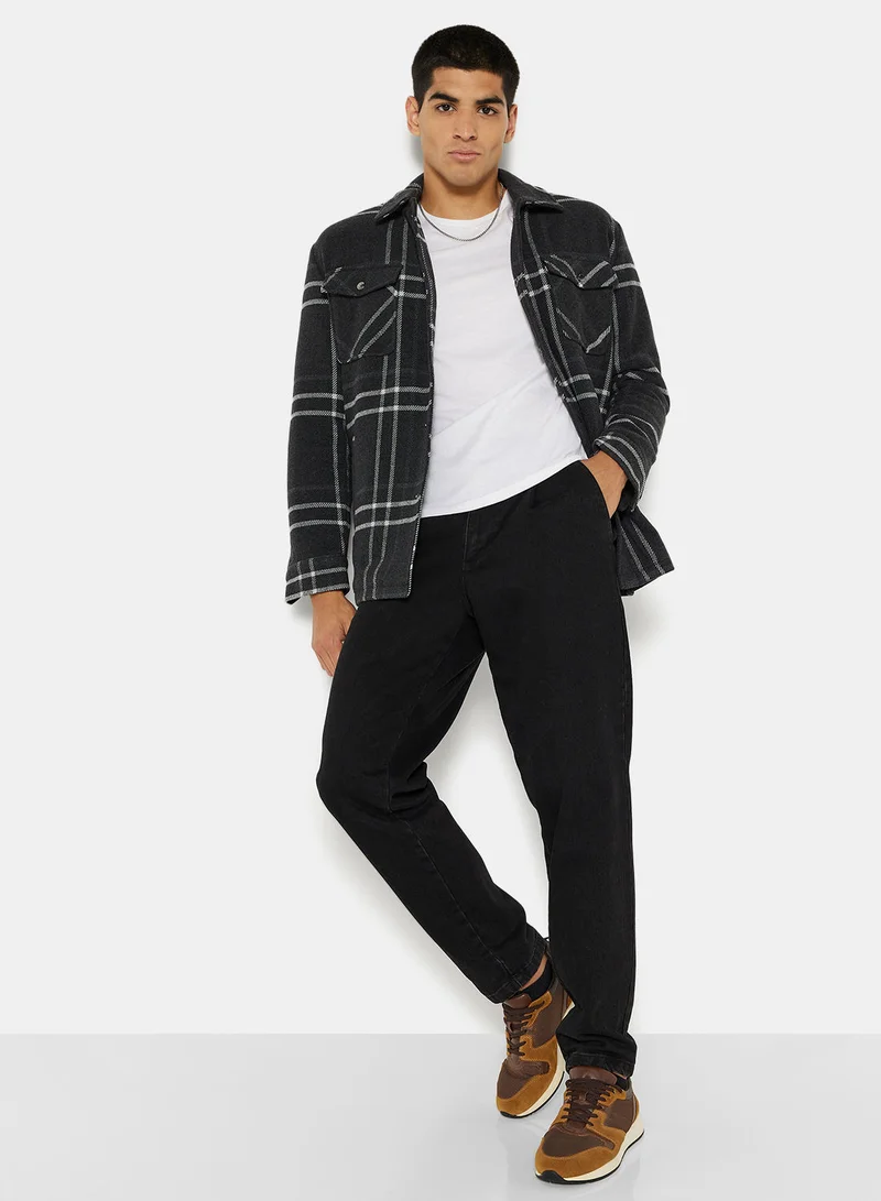 Only & Sons Plaid Oversized Collared Jacket