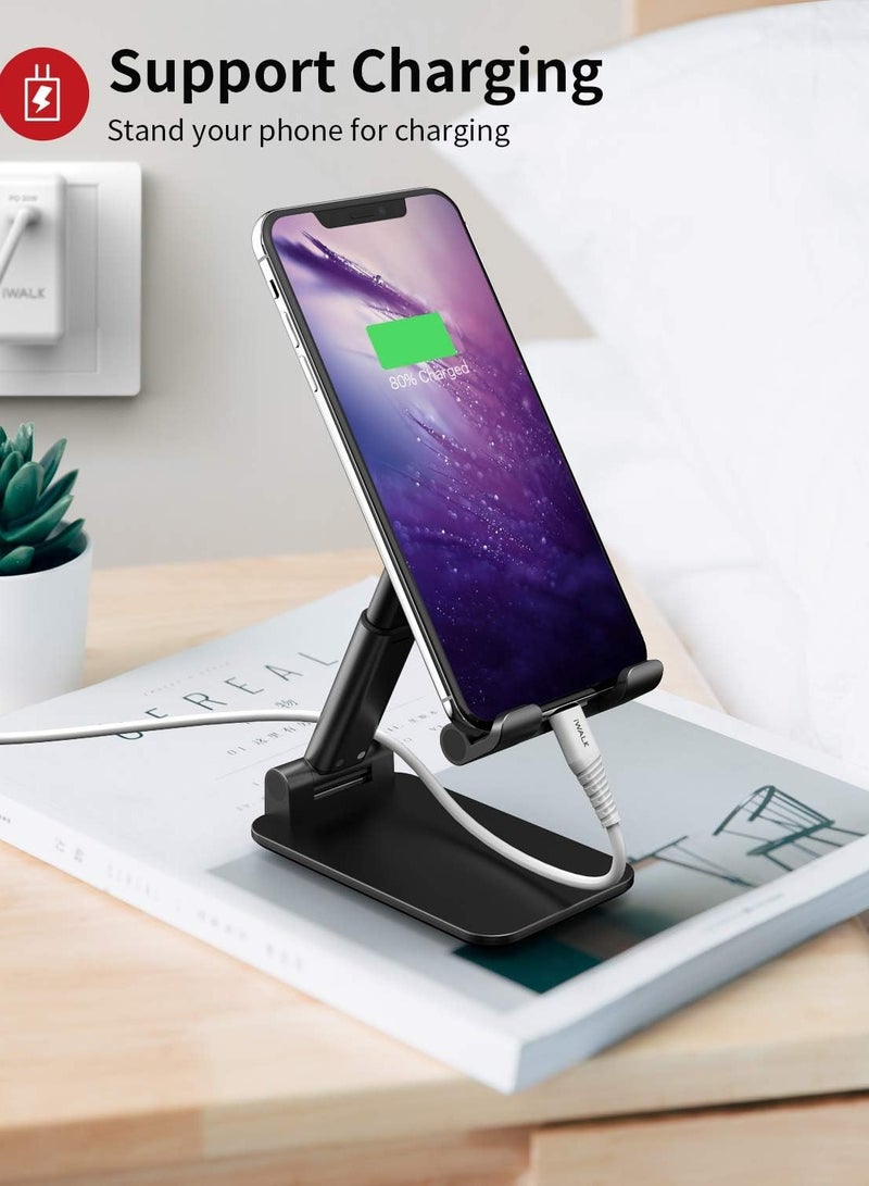 Generic Adjustable Cell Phone Holder - Universal Stand for Hands-Free Viewing and Safe Positioning (Black) - Image 3