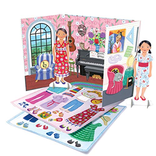 eeBoo: Musician and Artist Paper Doll Reusable Set, comes with a 2 Sided Stand-up Scene, Heavy Duty board, Perfect for Ages 5 and up - Image 3