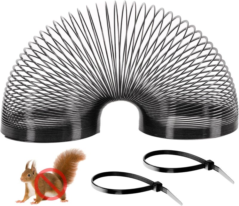 Foneso Squirrel Proof Spring Device, Large Size 2.7in Metal Squirrel Baffle Barrier Spring Guard, Hanging Spring Type Coil Garden Accessories for Outdoor Bird Feeder Poles Protects - Image 1