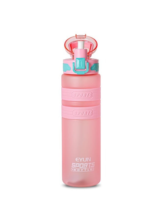 Sports water bottle with straw unisex leakproof bpa free for outdoor school gym and office 950ml pink - Image 1