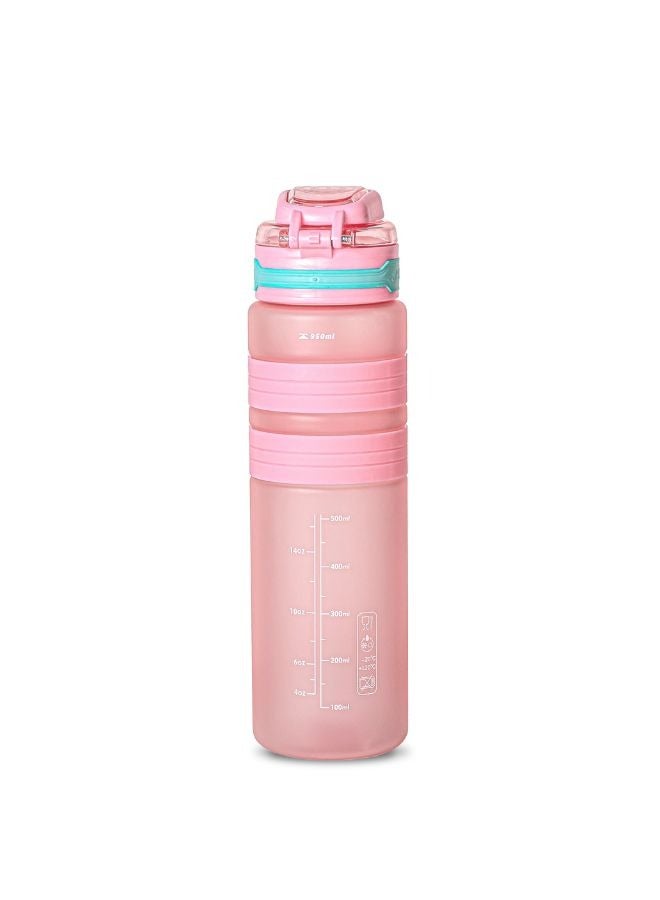 Sports water bottle with straw unisex leakproof bpa free for outdoor school gym and office 950ml pink - Image 2