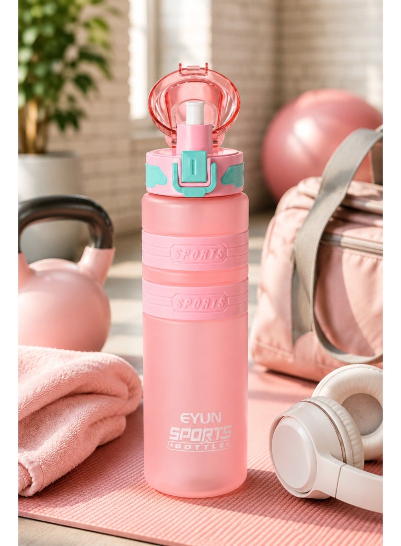 Sports water bottle with straw unisex leakproof bpa free for outdoor school gym and office 950ml pink - Image 4