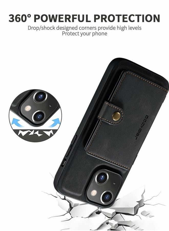 GROIC Design for iPhone 14 Plus IPhone 14 Max Case 6.7 Inch PU Leather Wallet Shell Detachable Magnetic Back Kickstand Card Holder Slots Shockproof Protective Cover  - Image 5