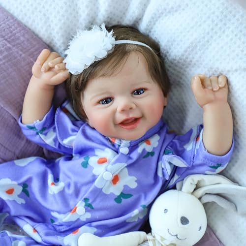 SCOM Realistic Reborn Baby Dolls 20 Inch Real Baby Feeling RealisticNewborn Dolls Adorable Smiling Real Life Baby Dolls with Gift Box for Kids Age 3 - Image 1