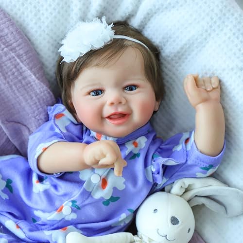 SCOM Realistic Reborn Baby Dolls 20 Inch Real Baby Feeling RealisticNewborn Dolls Adorable Smiling Real Life Baby Dolls with Gift Box for Kids Age 3 - Image 5