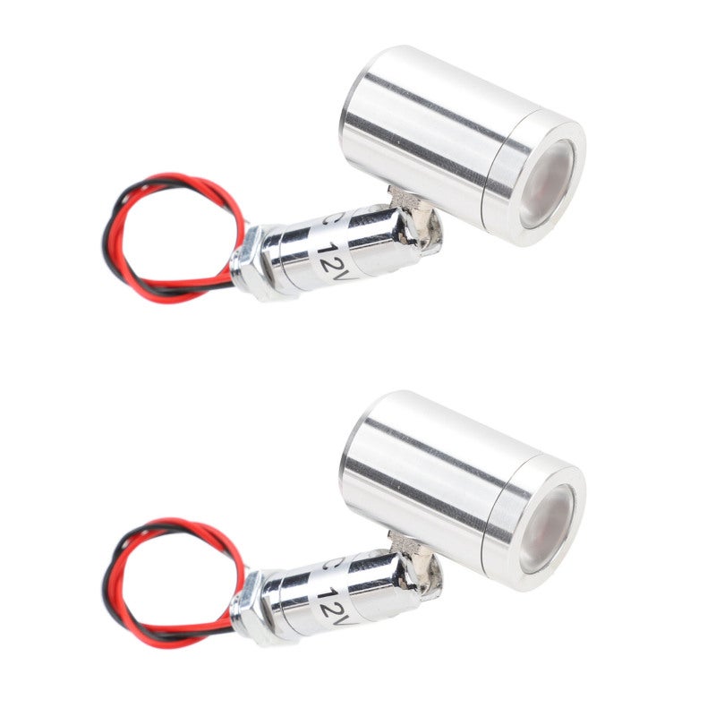 مصباح LED صغير محوري: 2 قطع ذا غلاف ألومنيوم DC12V 1W - زاوية شعاع 30 درجة وضوء LED عرضي ساطع بقوة 130 لومن للمنصات العرضية والأرفف وتزيين المنزل للاستخدام الداخلي - Image 2