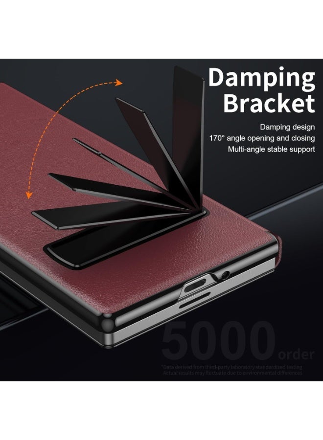 XIMAND جراب Ximand المغناطيسي القابل للطي لهاتف Samsung Galaxy Z Fold 7، مع حامل متعدد الزوايا، مصنوع من جلد فاخر عالي الجودة، مع غطاء واقٍ نحيف بمفصلة كاملة للجسم - Image 3