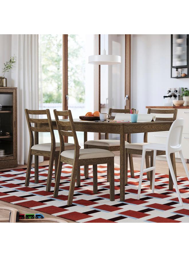 erorex Chair, Brown Oak Effect/Fridtuna Light Beige - Image 2