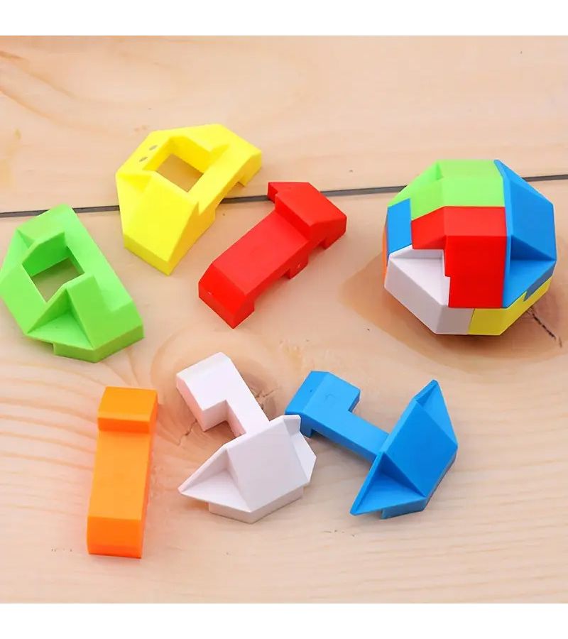 5pcs 3D Puzzle Luban Lock Keychain Educational Toys Bulk - Image 5