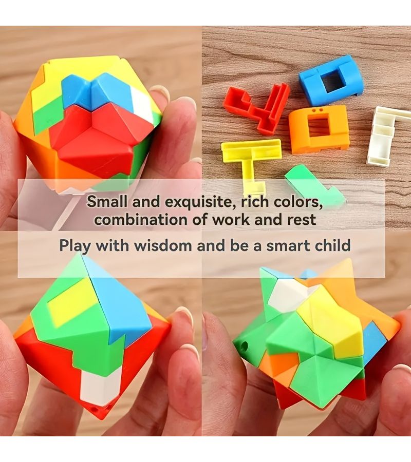 5pcs 3D Puzzle Luban Lock Keychain Educational Toys Bulk - Image 2
