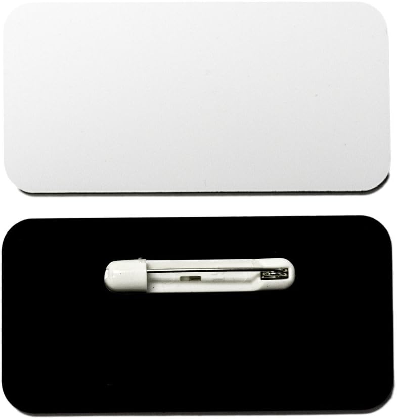 All Quality Name Tag/Badge Blanks - 25 Pack - White 1-1/2" X 3", Round Corners, Pin - Image 1