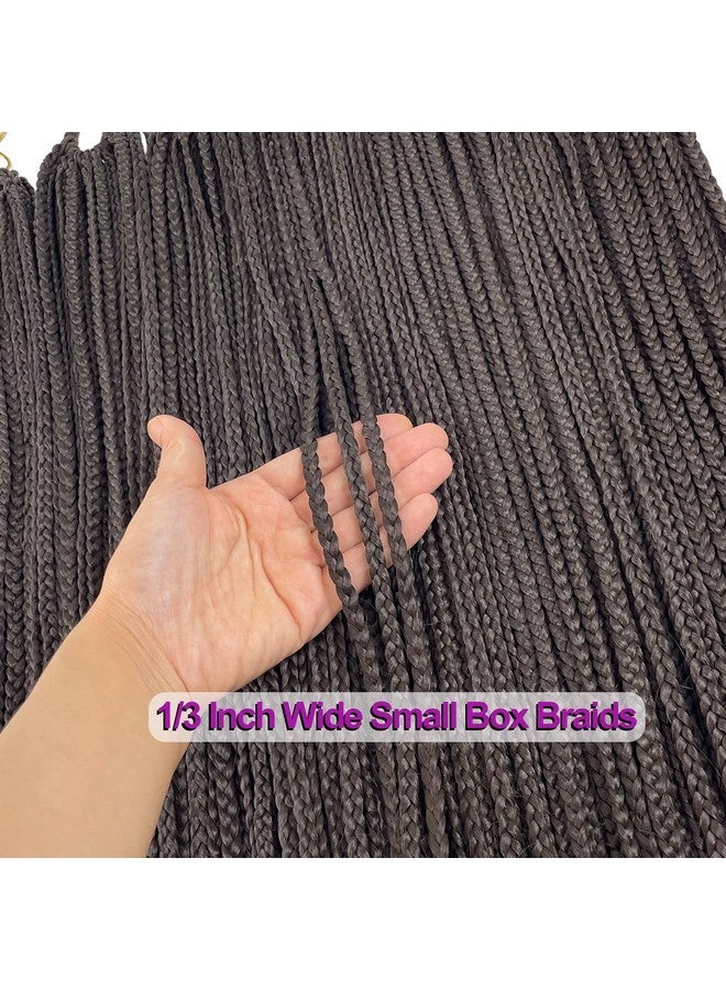 Chicmoi 24 Inch Crochet Box Braids Pre Looped Dark Brown Box braid Crochet Hair 144 Strands 1/3 Inch Wide Small Box Braids Crochet Braids Hair for Black Women (24 inch box braids 6 pack, 4#) - Image 4