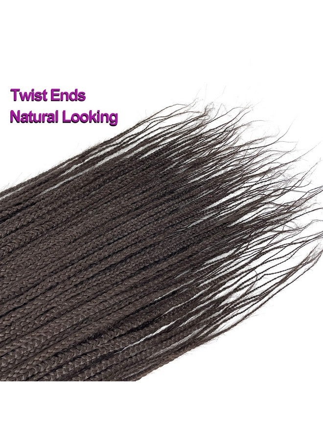 Chicmoi 24 Inch Crochet Box Braids Pre Looped Dark Brown Box braid Crochet Hair 144 Strands 1/3 Inch Wide Small Box Braids Crochet Braids Hair for Black Women (24 inch box braids 6 pack, 4#) - Image 5