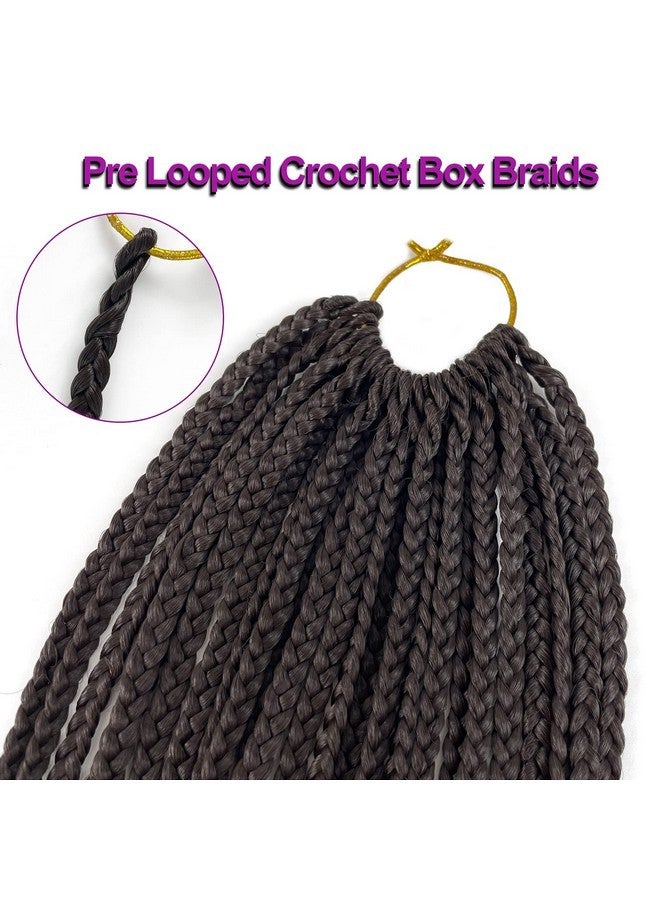 Chicmoi 24 Inch Crochet Box Braids Pre Looped Dark Brown Box braid Crochet Hair 144 Strands 1/3 Inch Wide Small Box Braids Crochet Braids Hair for Black Women (24 inch box braids 6 pack, 4#) - Image 3