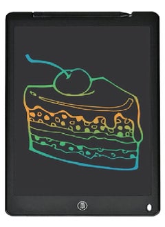 تابلت للكتابة بشاشة LCD ملونة مقاس 12 بوصة مع قلم ستايلس لكتابة الملاحظات أسود