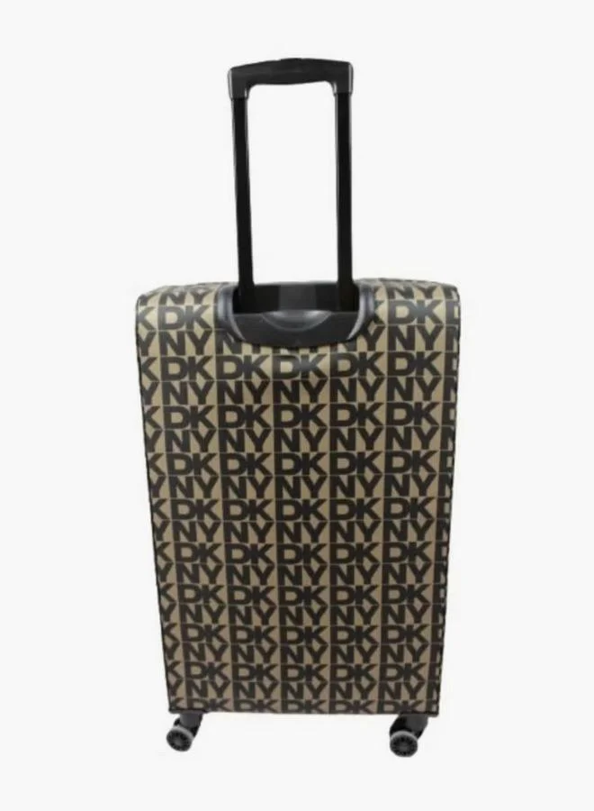 DKNY Monogram Print Softcase Luggage Trolley With Retractable Handle - 24 Inches Check-In Bag